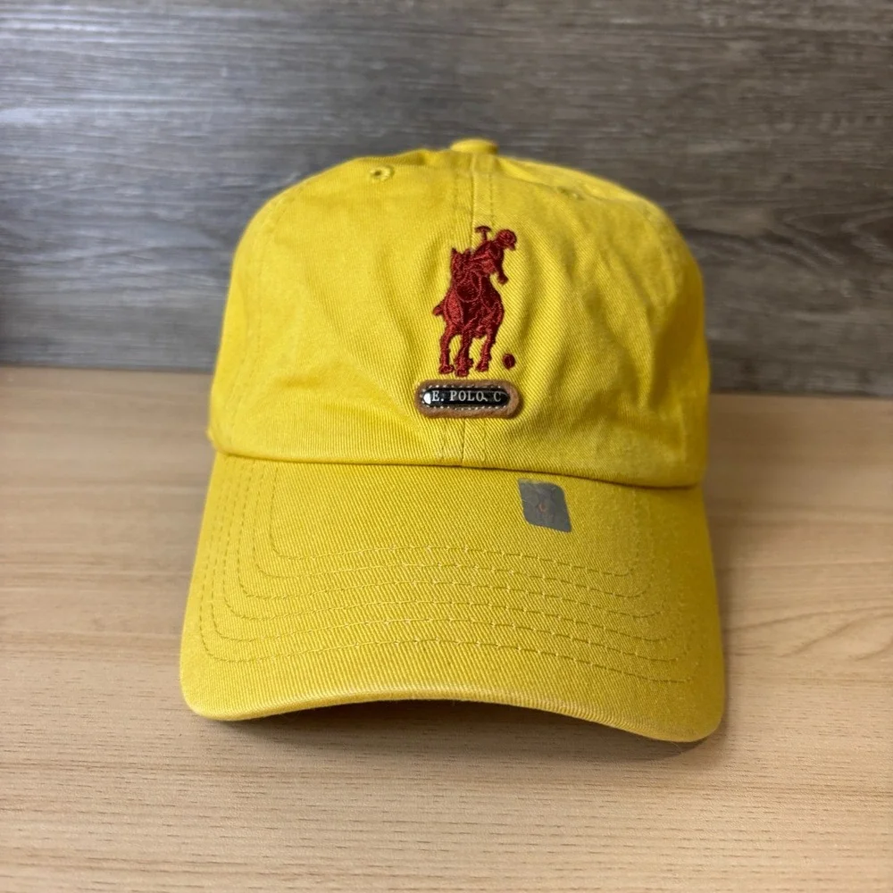 Eagle Polo Club Golf Hat Cap Strap Back Yellow Adjustable